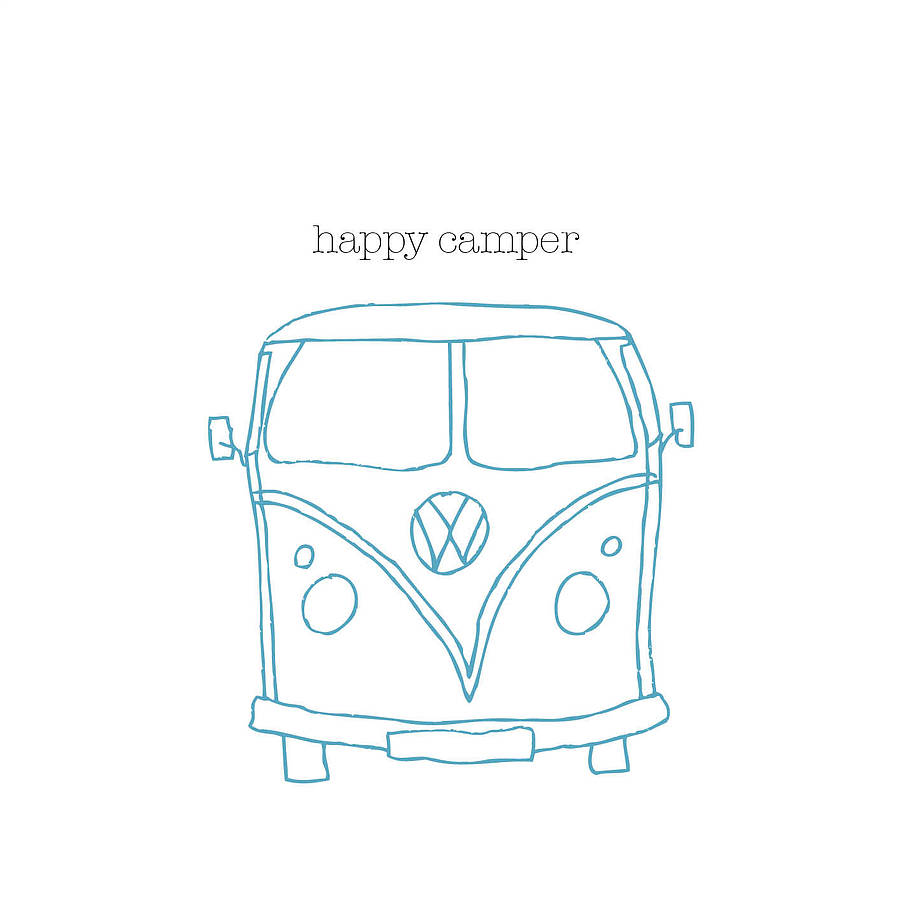 Happy Camper Van Card (option to personalise)