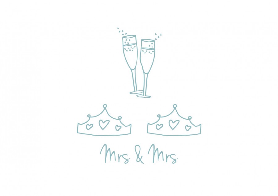 Mrs and Mrs Wedding Card