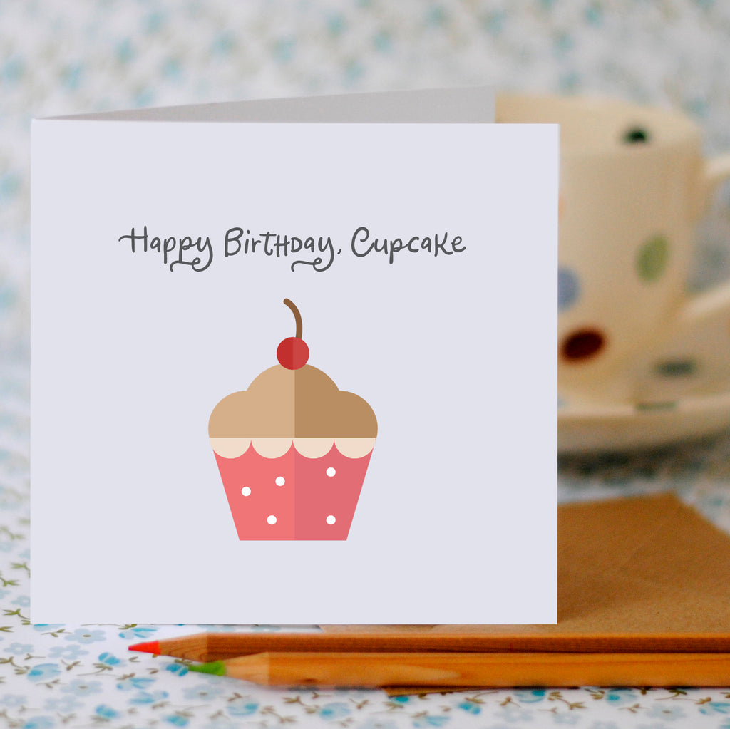 Cupcake Birthday Card (option to personalise)