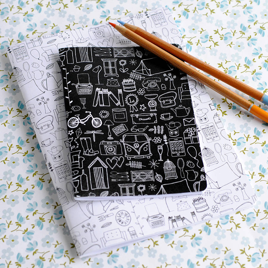 A6 Simple Things Black & White Pocket Notebook