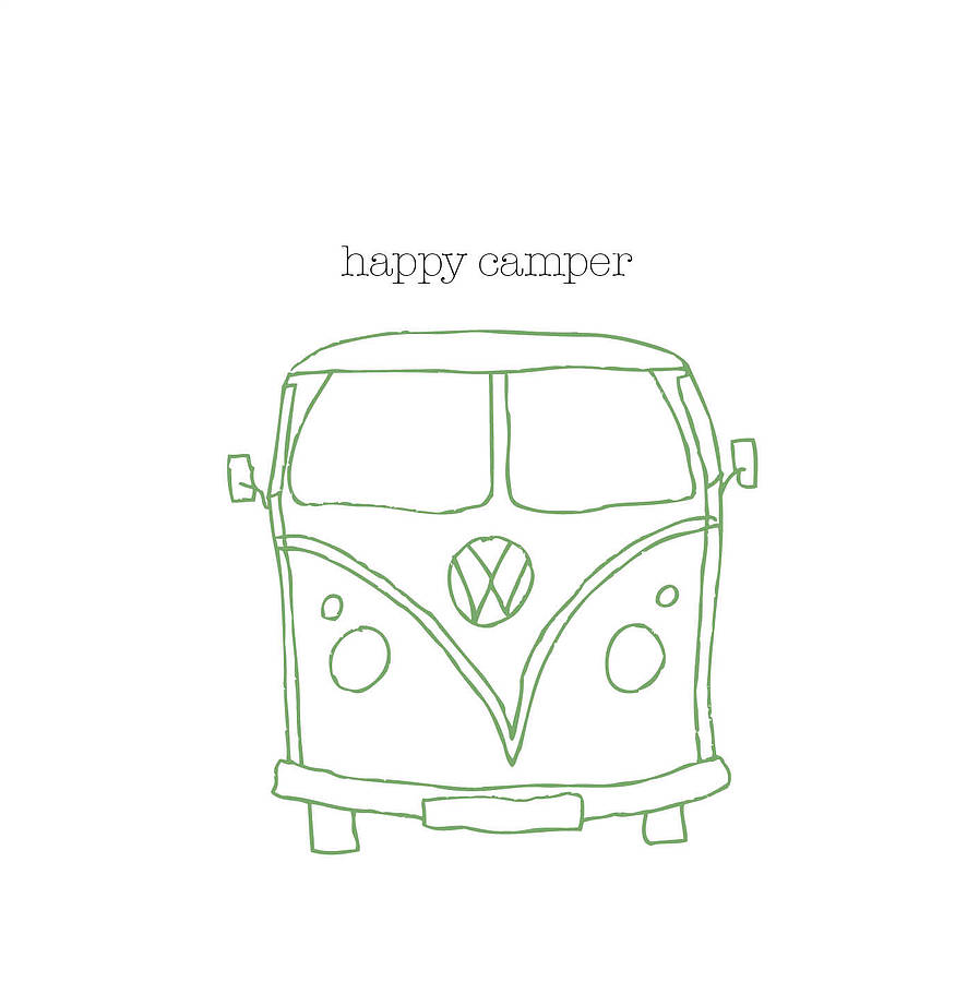 Happy Camper Van Card (option to personalise)
